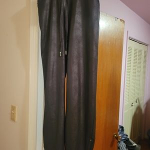Lane Bryant leather-look jogger pant sz 18. EUC drawstring, pockets black pant.